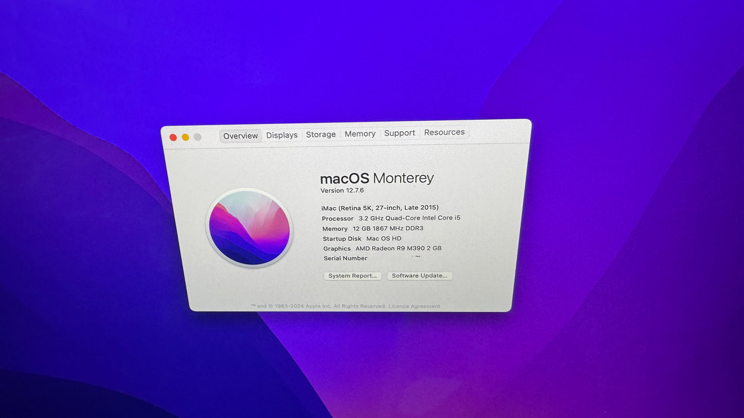 Apple iMac 2015 5K 27-inch - 12GB RAM - 1TB