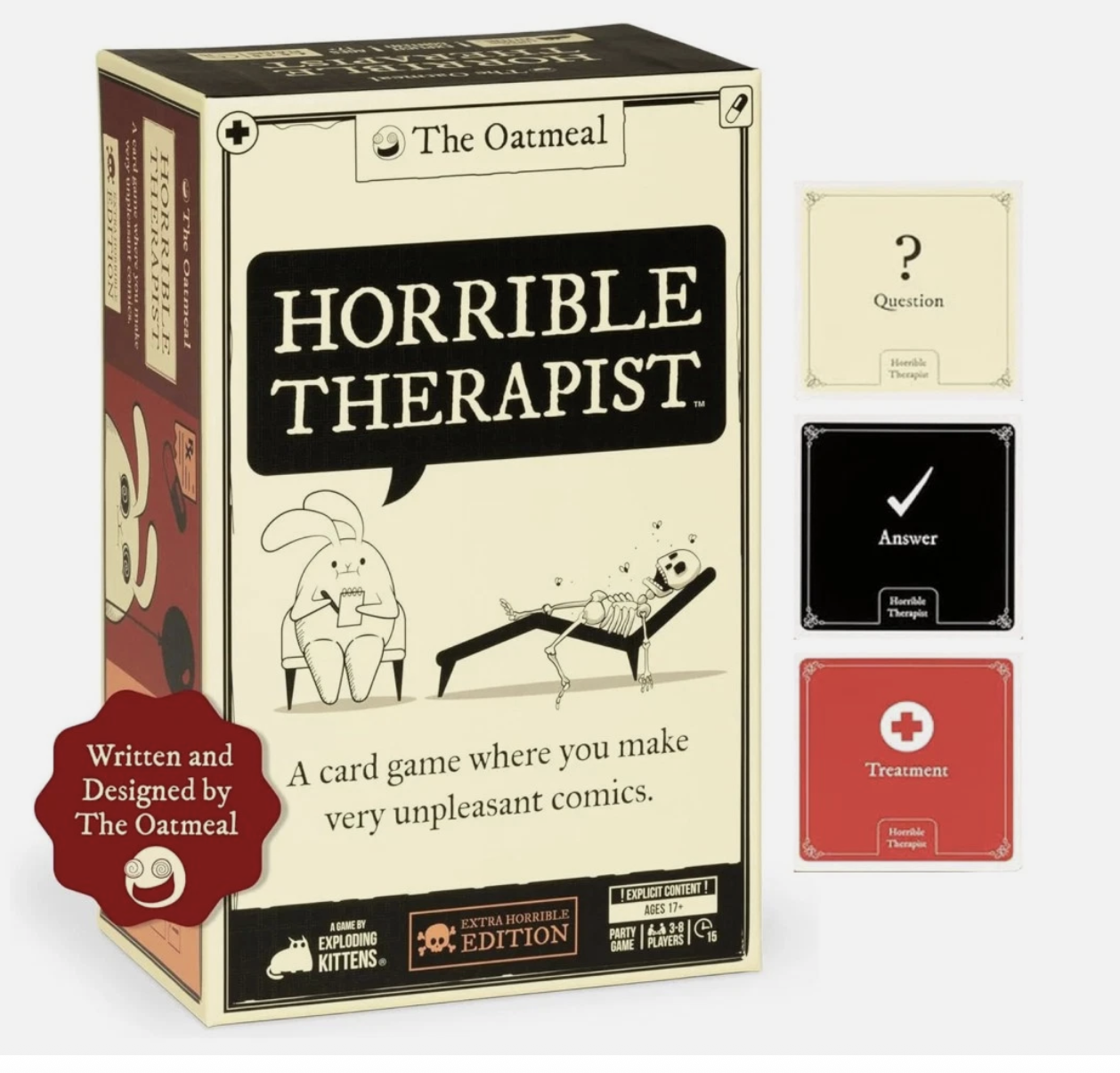 Exploding Kittens Horrible Therapist Card Game Fun Family Adults & Ages 17+