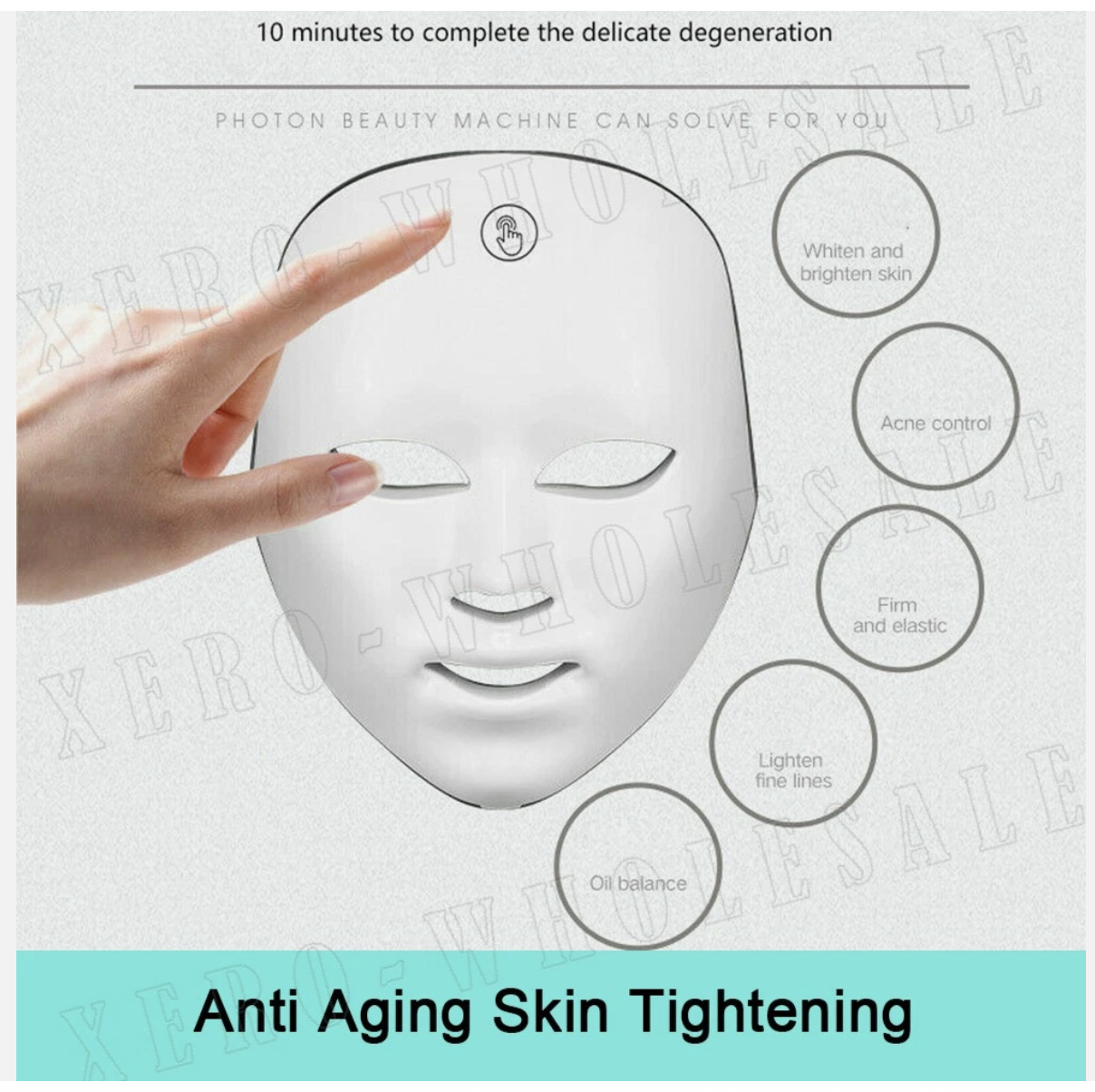 7 Color LED Light Photon Face Mask Neck Rejuvenation Skin Facial Wrinkle Therapy