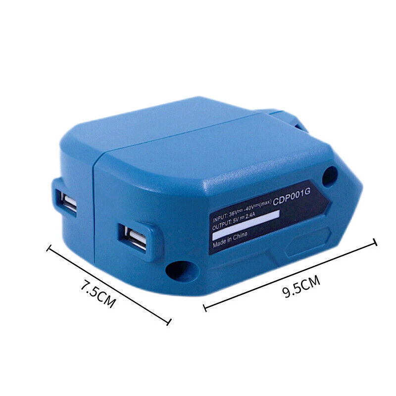 Dual USB Ports Power Source Adapter for Makita 40V MAX XGT Li-ion Battery BL4025