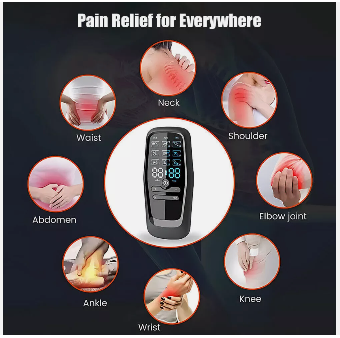 Electrical Massager Tens Machine Unit Pulse Muscle Stimulator Back Pain Therapy