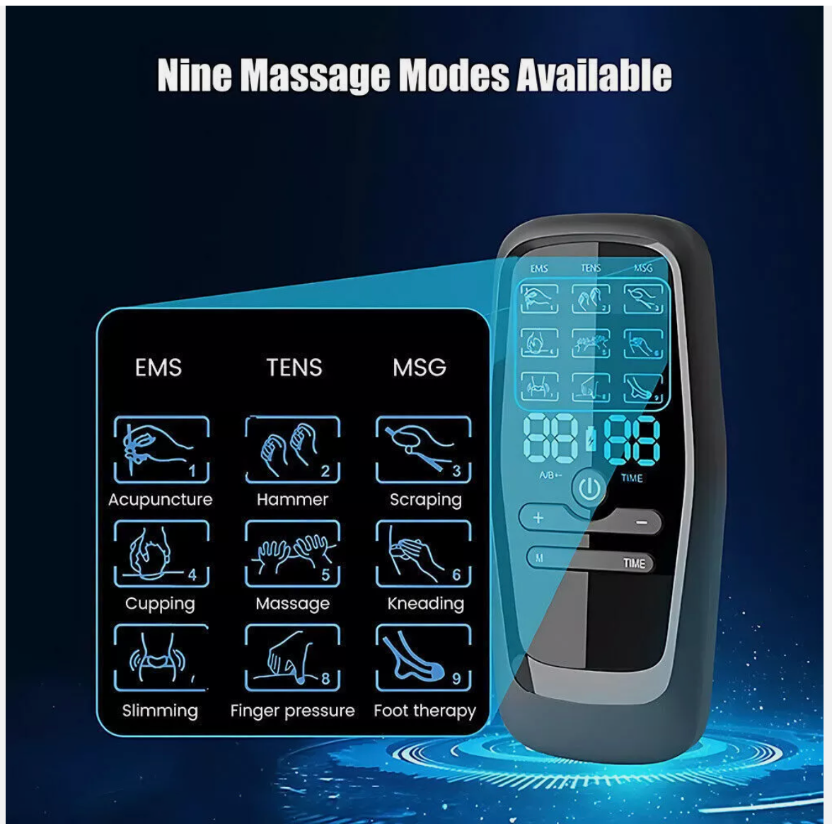 Electrical Massager Tens Machine Unit Pulse Muscle Stimulator Back Pain Therapy