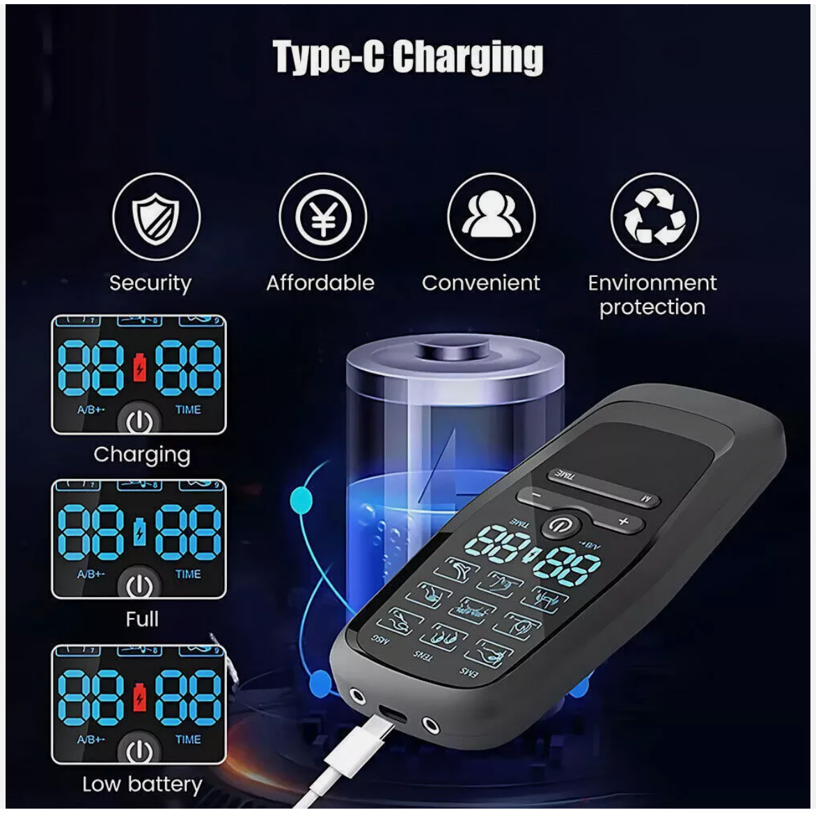 Electrical Massager Tens Machine Unit Pulse Muscle Stimulator Back Pain Therapy