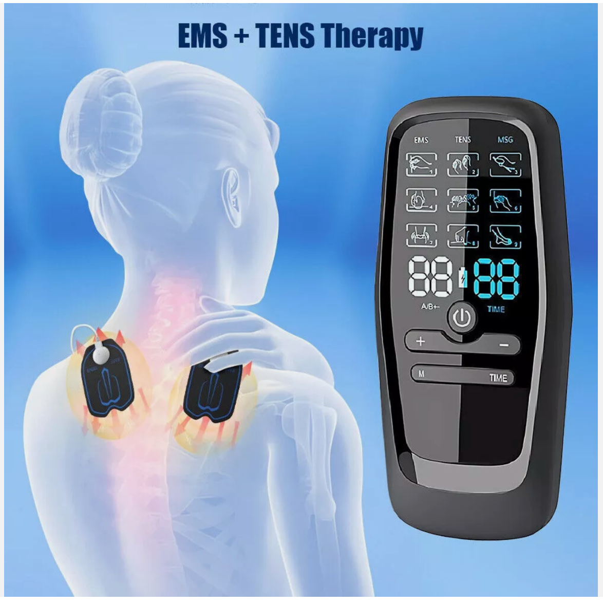 Electrical Massager Tens Machine Unit Pulse Muscle Stimulator Back Pain Therapy