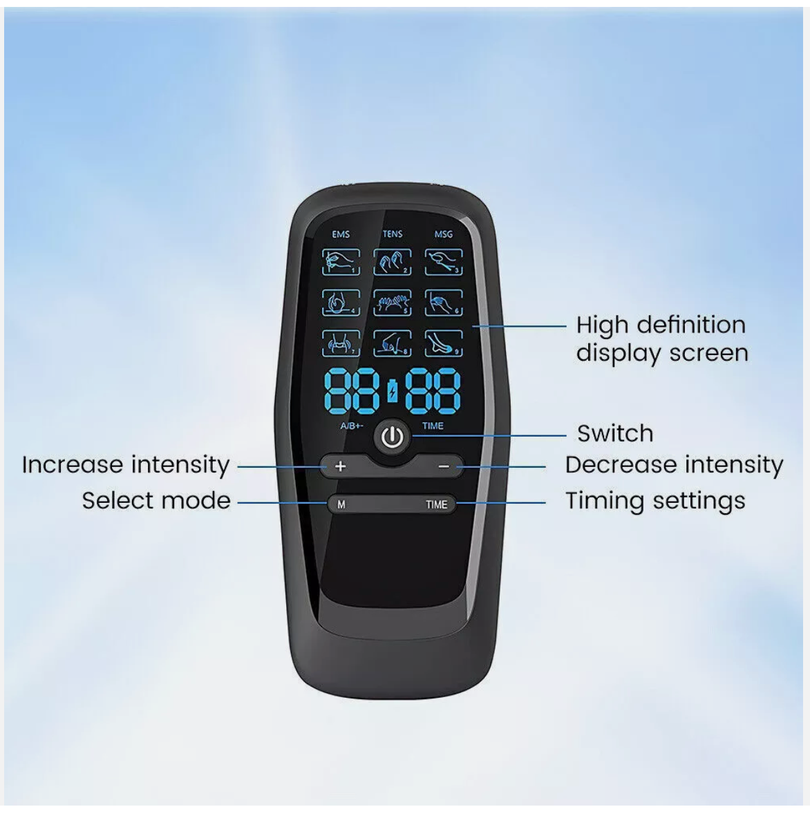 Electrical Massager Tens Machine Unit Pulse Muscle Stimulator Back Pain Therapy