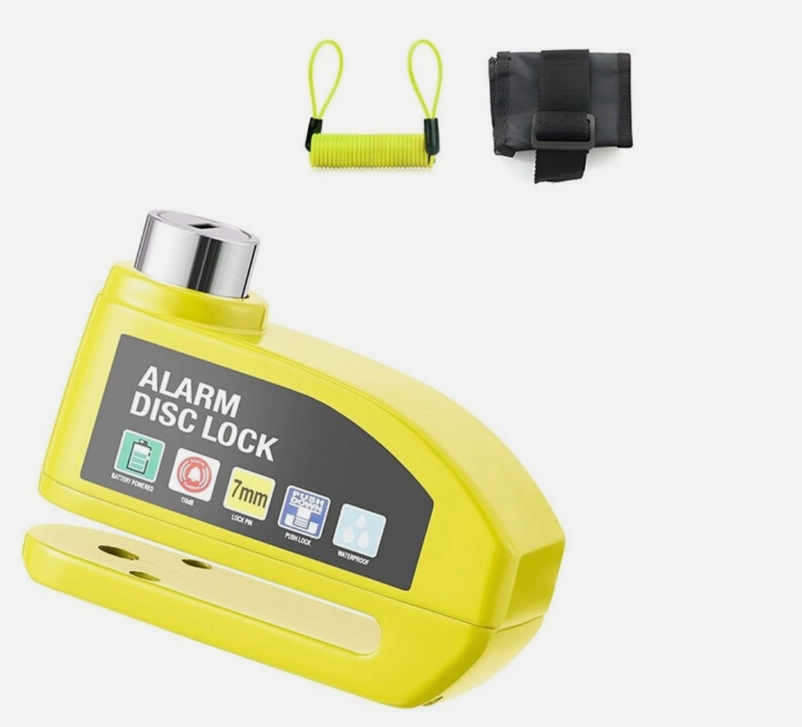 Motorbike Alarm Disc Lock Motorcycle Lock 110db w/ Reminder Cable Electric Lock