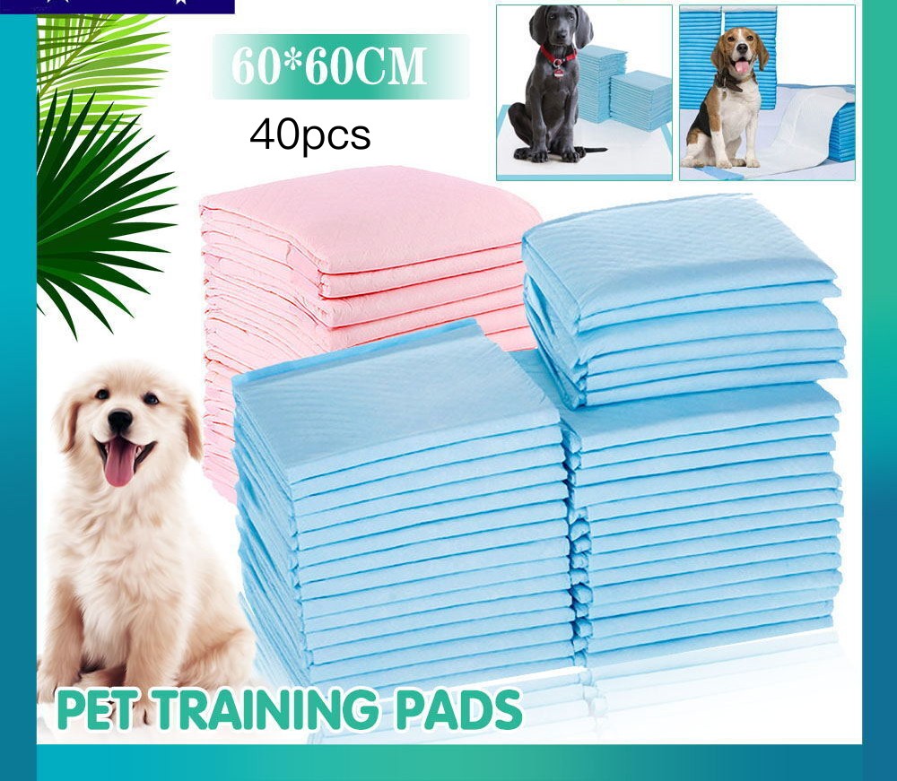 40PCs Pet Training Pads Puppy Dog Toilet Pee Indoor Super Absorbent 60x60cm