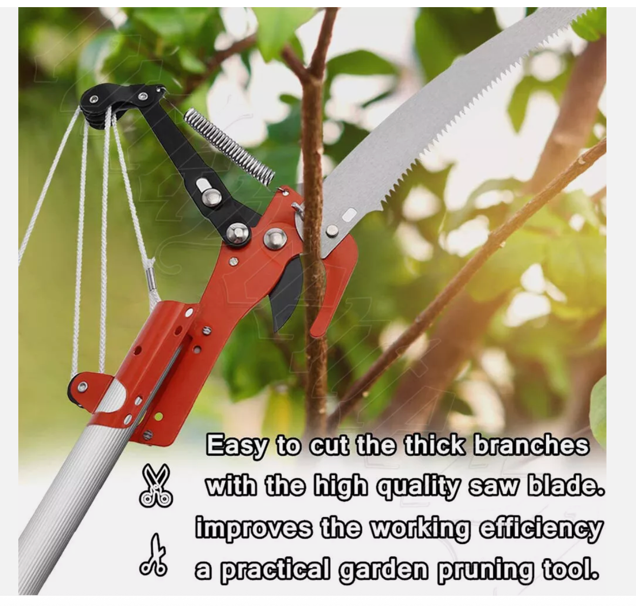 Detachable Pole Pruning Saw 8m Tree Trimmer Saw Shearing Storage Bag Portable