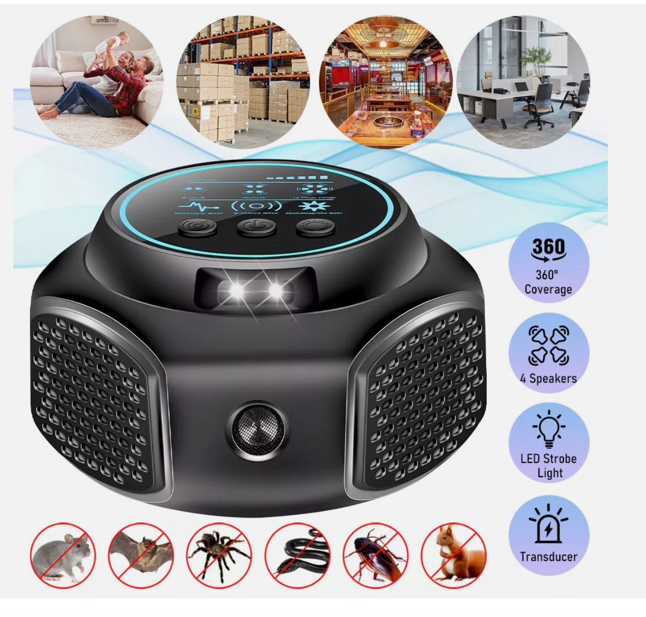 Possum Repeller w/ Ultrasonic Chemical Free Insect Pest Rat Mouse Repellent