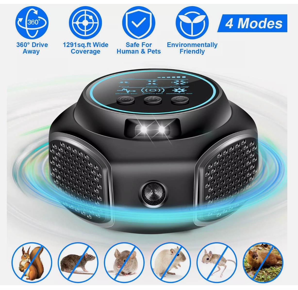 Possum Repeller w/ Ultrasonic Chemical Free Insect Pest Rat Mouse Repellent