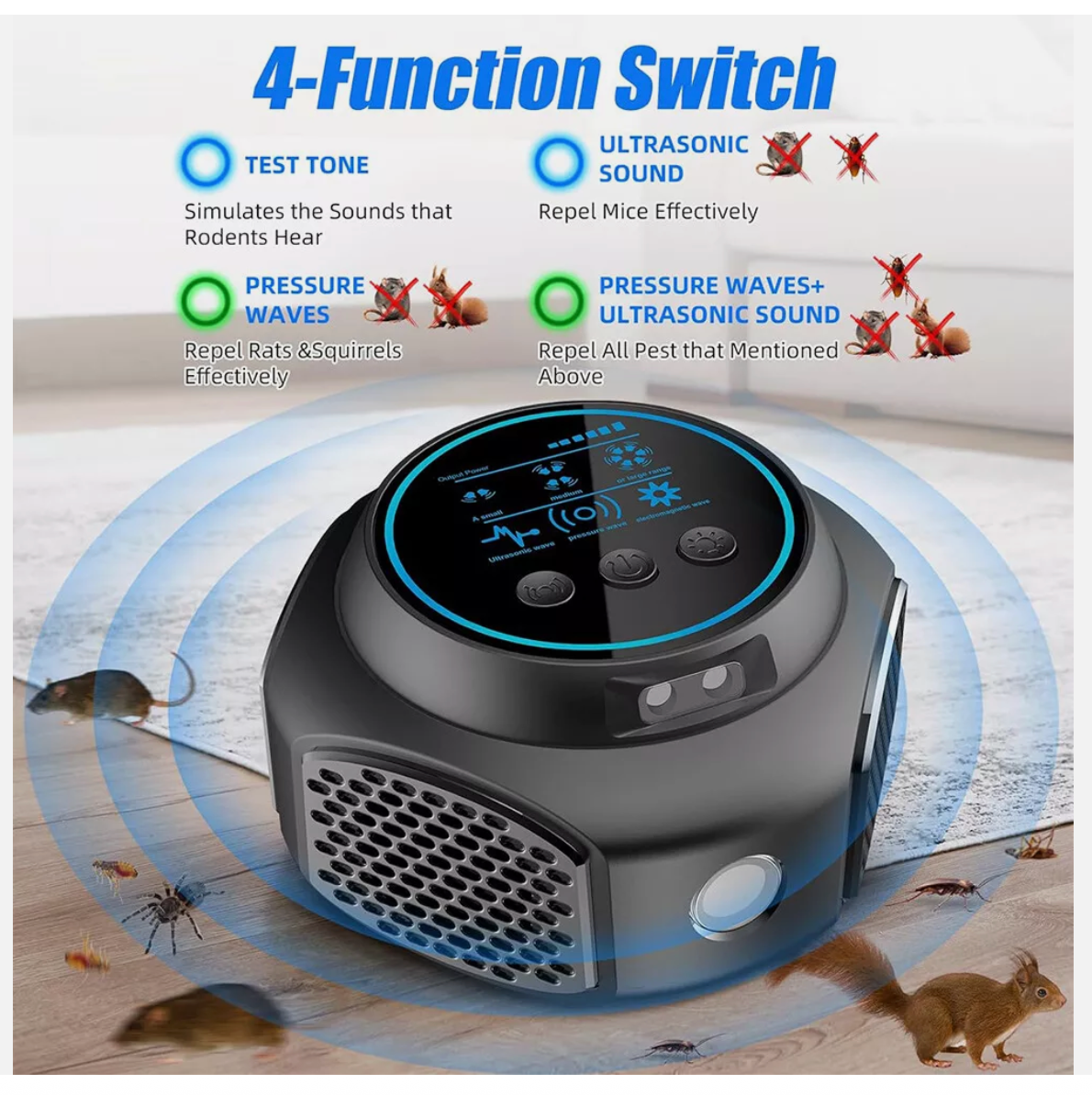 Possum Repeller w/ Ultrasonic Chemical Free Insect Pest Rat Mouse Repellent