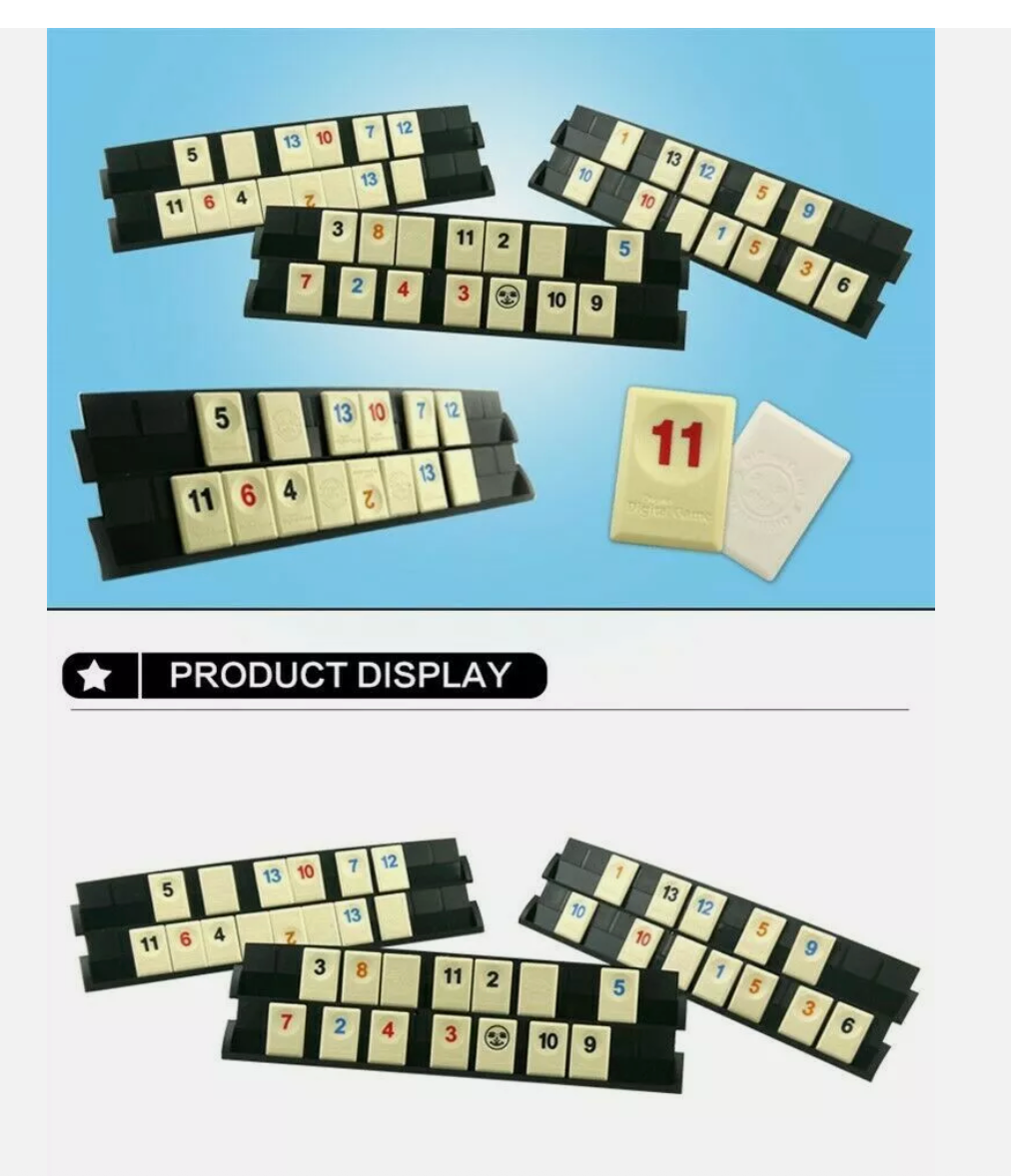 RUMMIKUB BOARD GAME RUMMY TOY FAMILY TABLE SET XP 6 PLAYERS