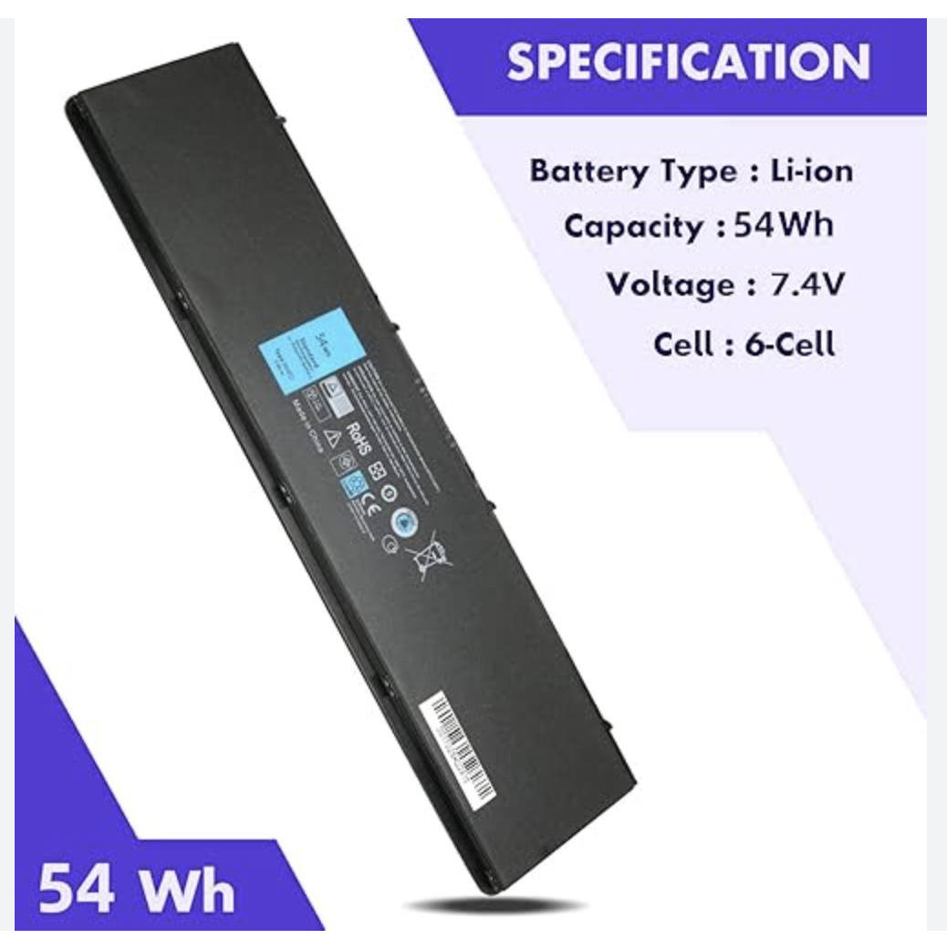 Battery for Dell Latitude E7440 E7450 P40G 3RNFD 5K1GW F38HT G0G2M 47Wh