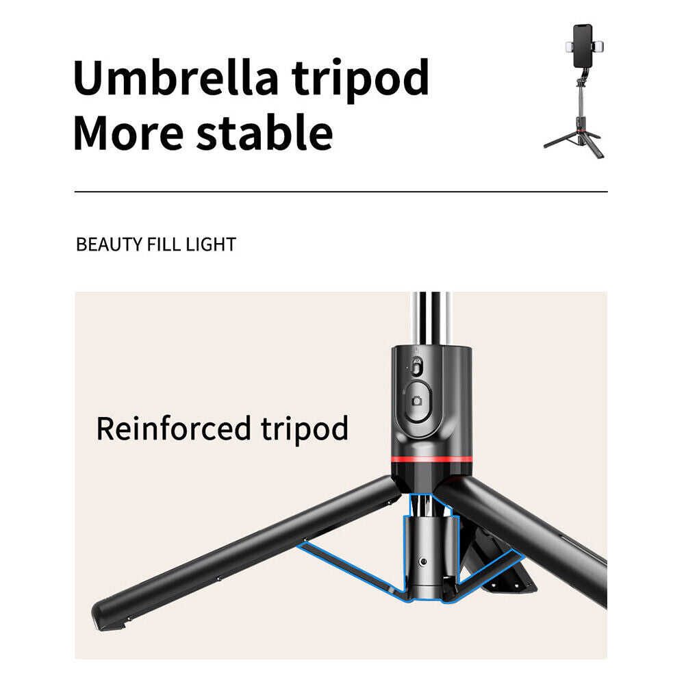Rotating Tripod Unipod Selfie Stick Wireless Bluetooth Remote For Mobile Phone