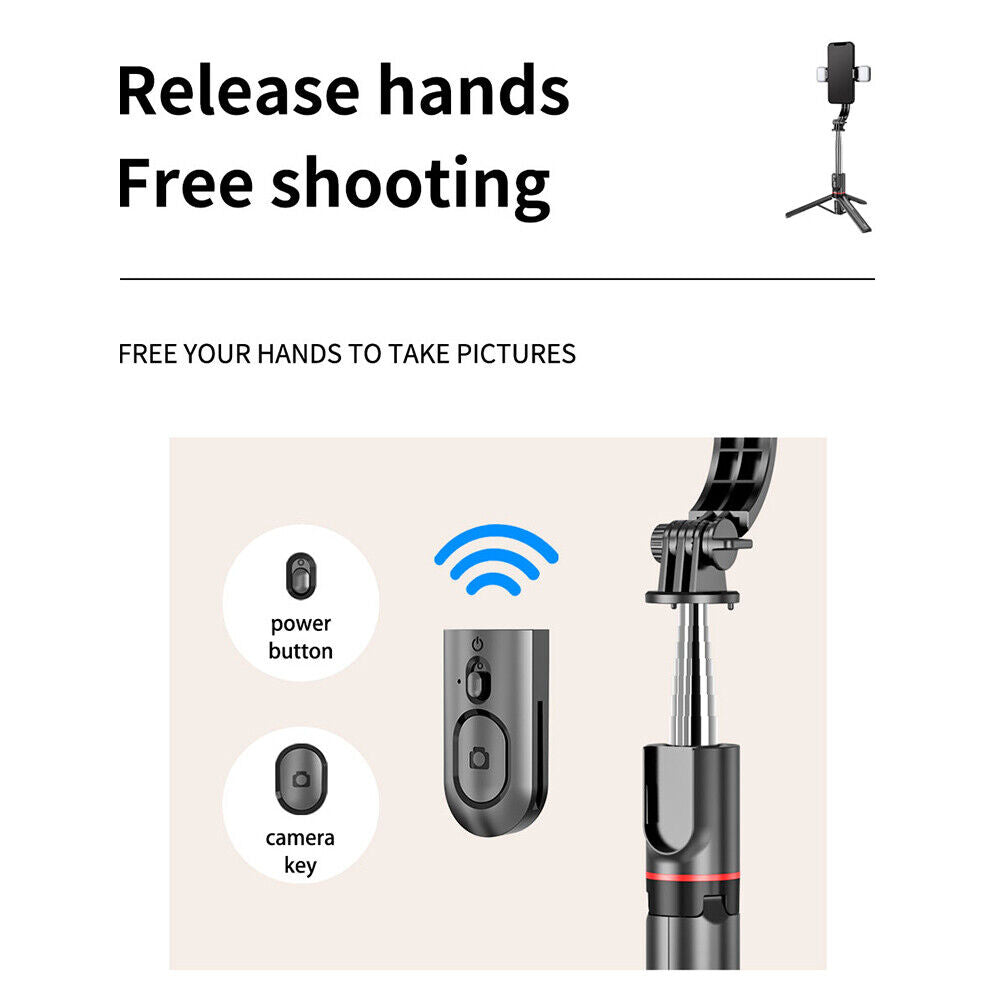Rotating Tripod Unipod Selfie Stick Wireless Bluetooth Remote For Mobile Phone