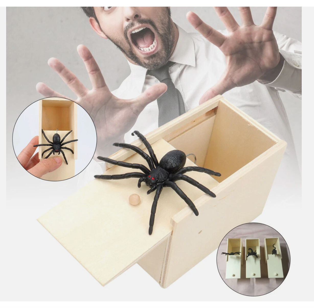 Spider Prank Scare Box Fun Practical Surprise Joke Boxes Practical Joke Gags Toy