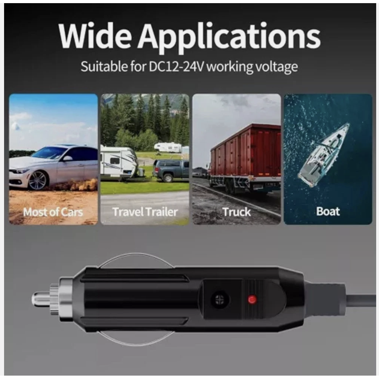 For Starlink Mini Cable 5M Waterproof DC Car Power Cable Adapter 12V-24V