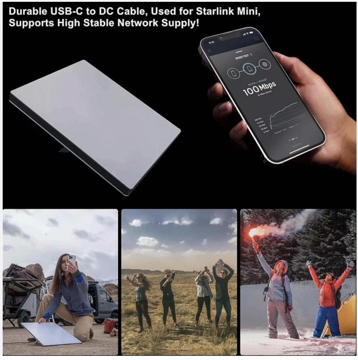 For Starlink Mini Cable 5M Waterproof DC Car Power Cable Adapter 12V-24V