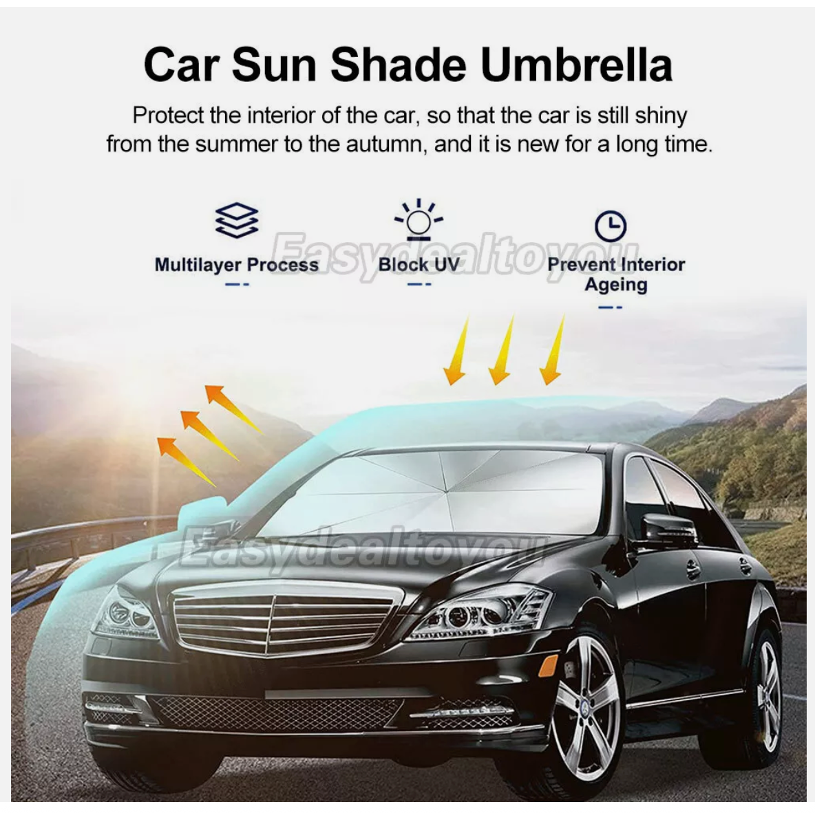 Car Windshield Sunshade Umbrella Foldable Front Window Cover Visor Sun Shade UV