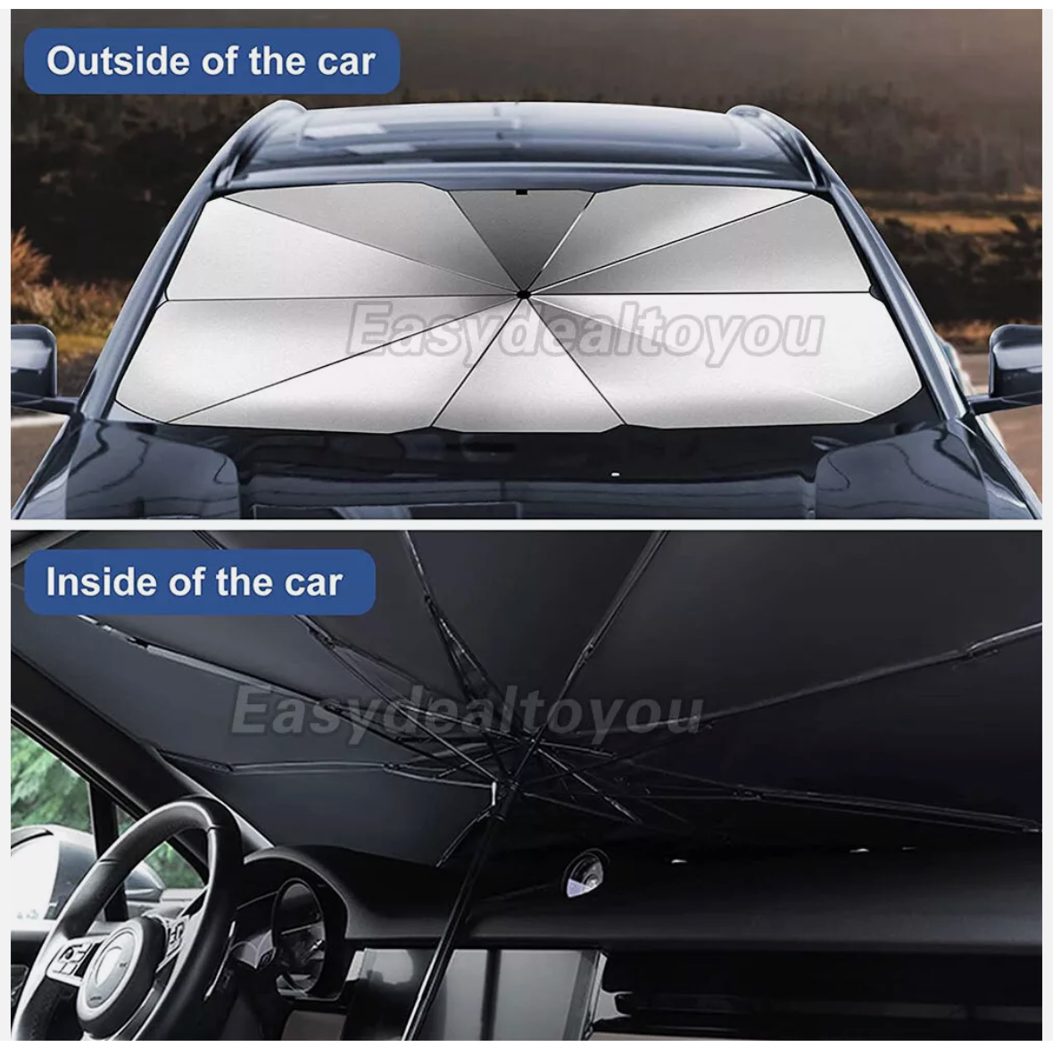 Car Windshield Sunshade Umbrella Foldable Front Window Cover Visor Sun Shade UV