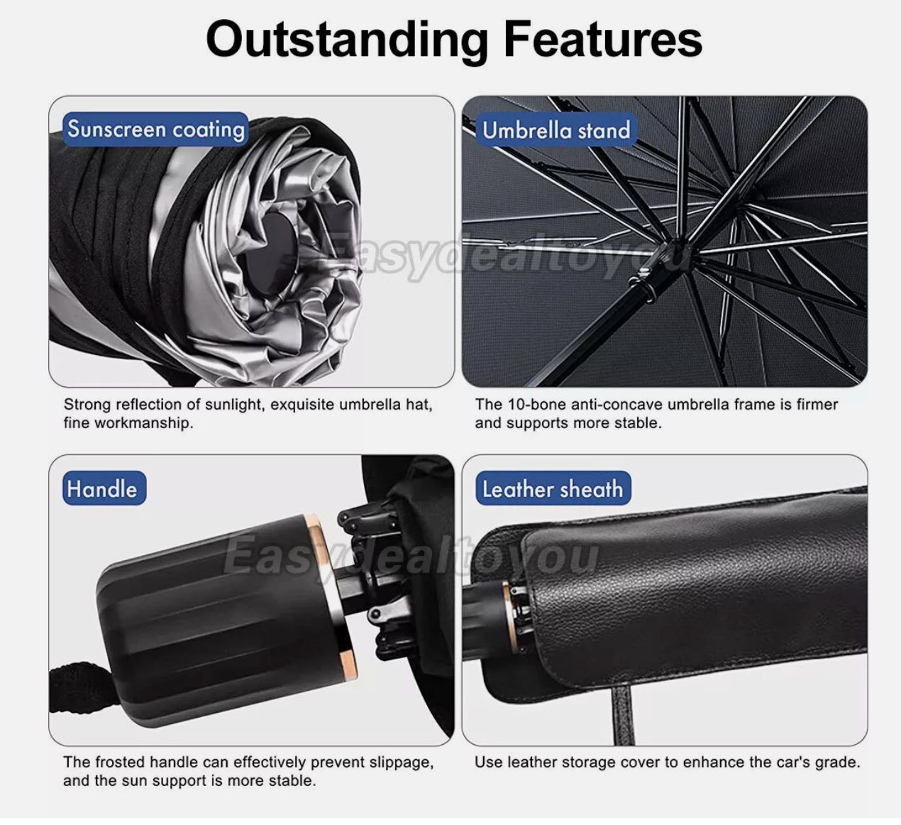 Car Windshield Sunshade Umbrella Foldable Front Window Cover Visor Sun Shade UV