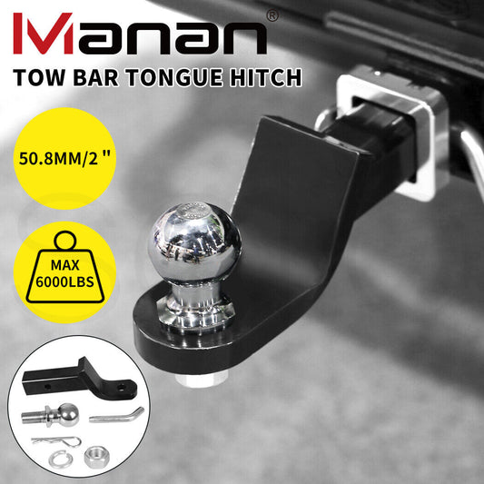 Tow Bar Tongue 50mm Ball Hitch Mount Pin Lock Trailer Car Caravan 4WD