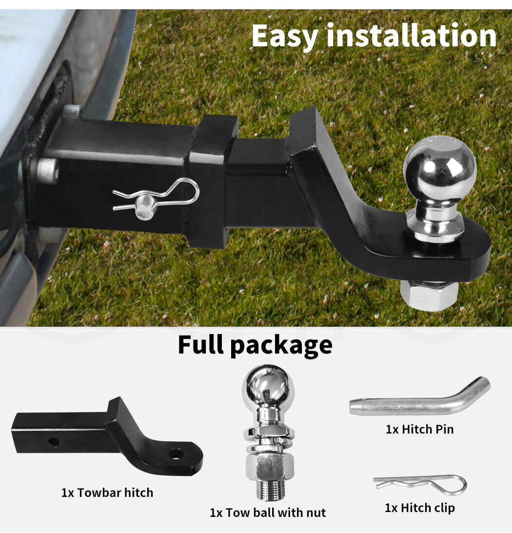 Tow Bar Tongue 50mm Ball Hitch Mount Pin Lock Trailer Car Caravan 4WD