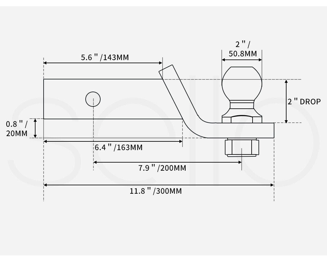 Tow Bar Tongue 50mm Ball Hitch Mount Pin Lock Trailer Car Caravan 4WD