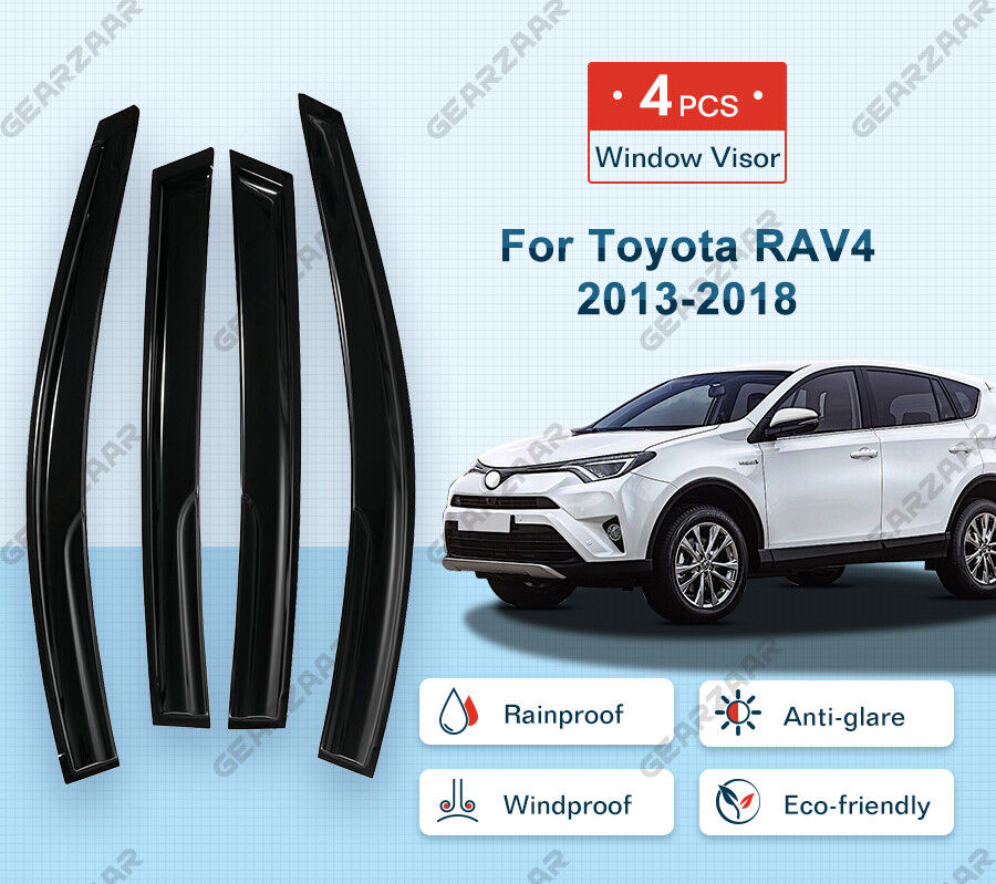4pcs Window Visor Weathershields Weather Shield fit for Toyota Rav4 2013-2018