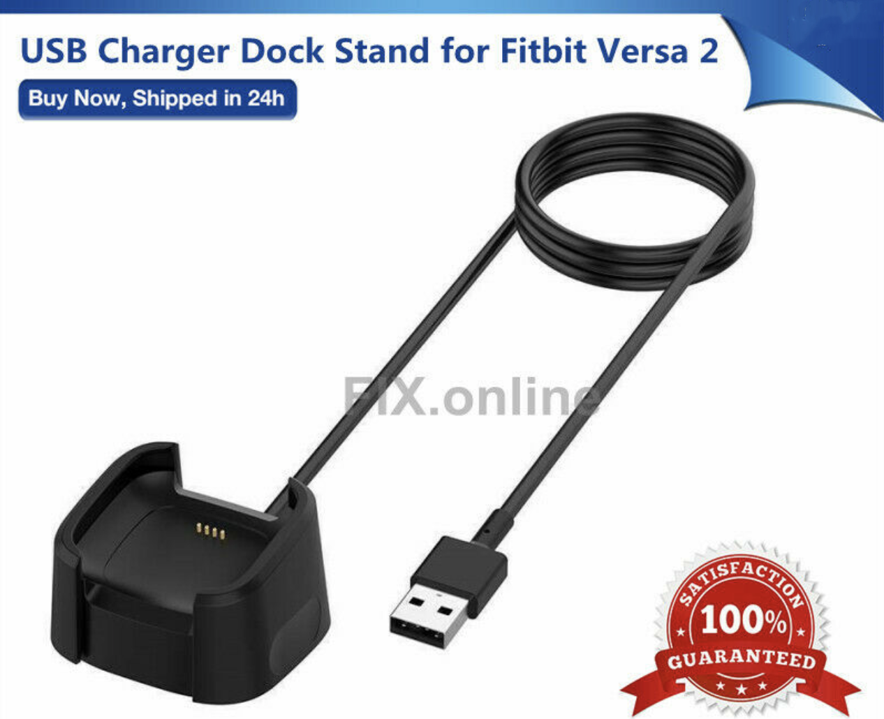 For Fitbit Versa 2 Watch Charging Dock USB Cable Replacement Power Charger