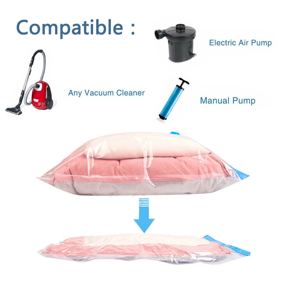 6xVacuum Storage Bags Clothes Sealer Bags Space Saver Storage Seal Compressing