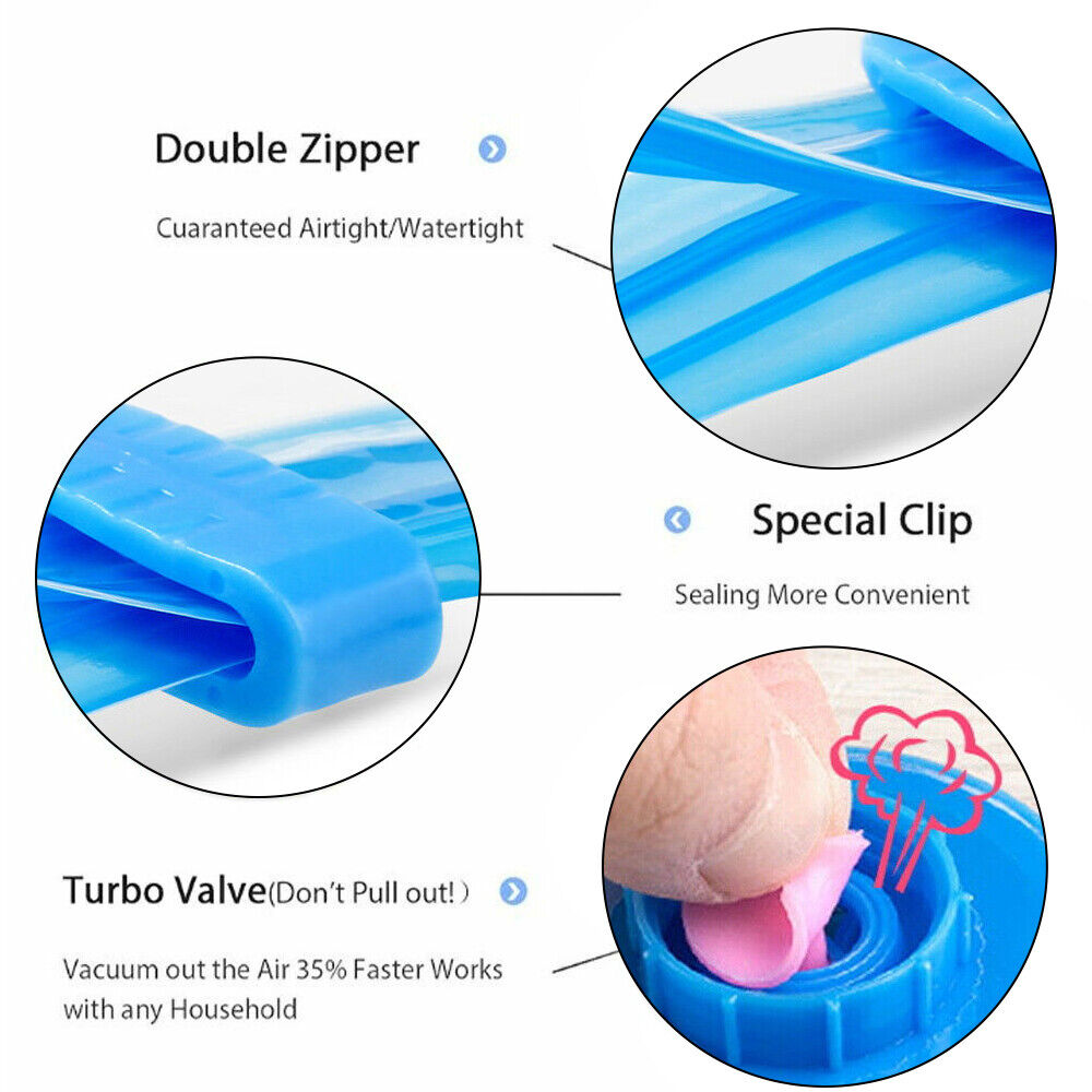 6xVacuum Storage Bags Clothes Sealer Bags Space Saver Storage Seal Compressing