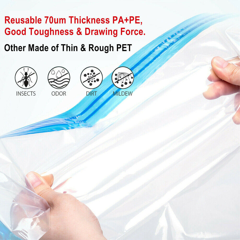 6xVacuum Storage Bags Clothes Sealer Bags Space Saver Storage Seal Compressing