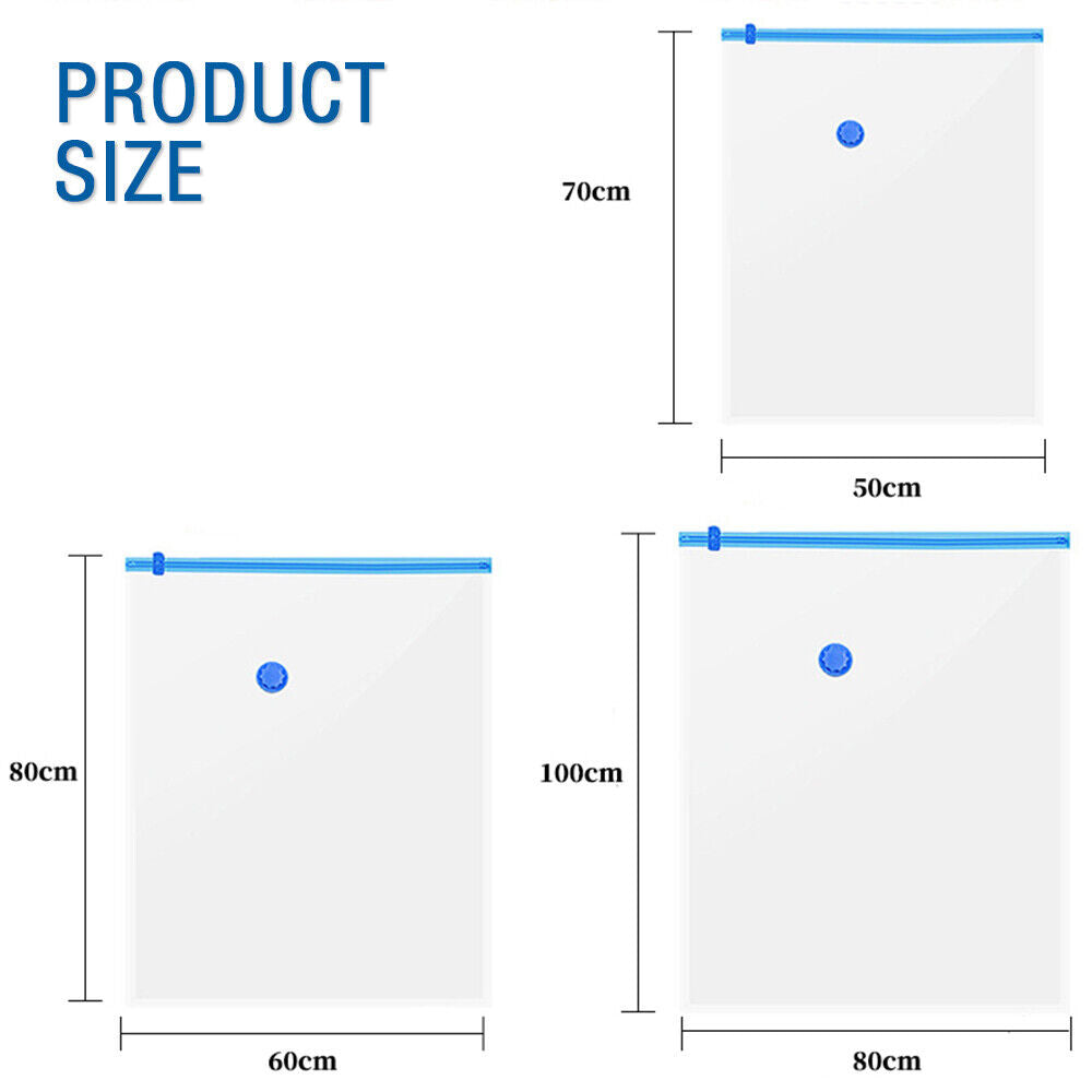 6xVacuum Storage Bags Clothes Sealer Bags Space Saver Storage Seal Compressing