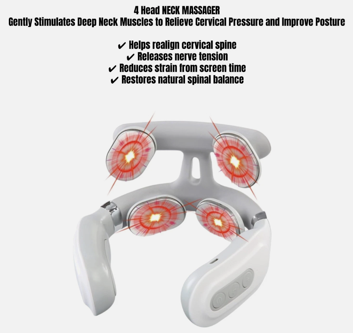 Vitality MagicPro 2.0 Neck Massager with 6 Vibration Modes & 14 Intensity Levels