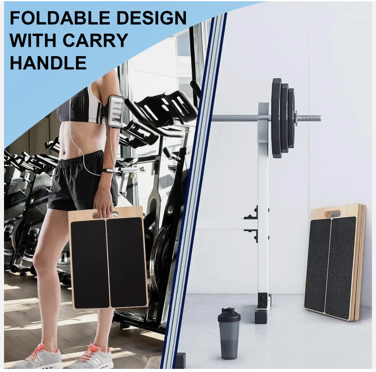 Adjustable Non-Slip Wooden Slant Board Incline Calf Stretcher for Gym Exercise