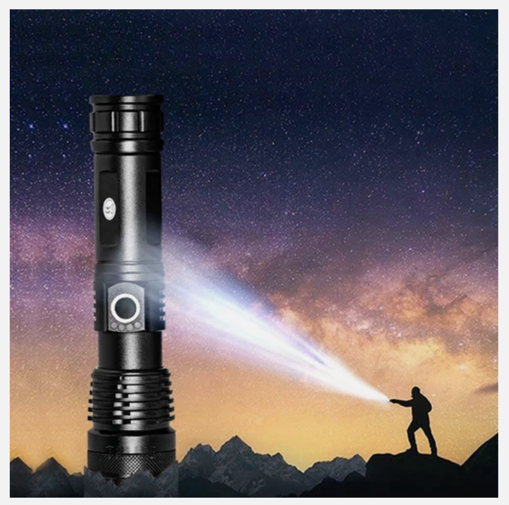 20W LED Military Torch USB Rechargeable Tactical Flashlight