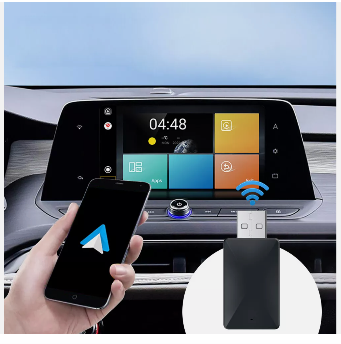 USB Wireless CarPlay Dongle Adapter for Android Car Auto Navigation Player