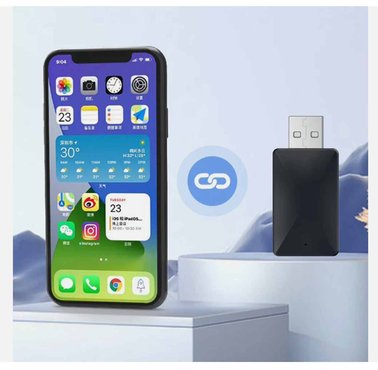 USB Wireless CarPlay Dongle Adapter for Android Car Auto Navigation Player