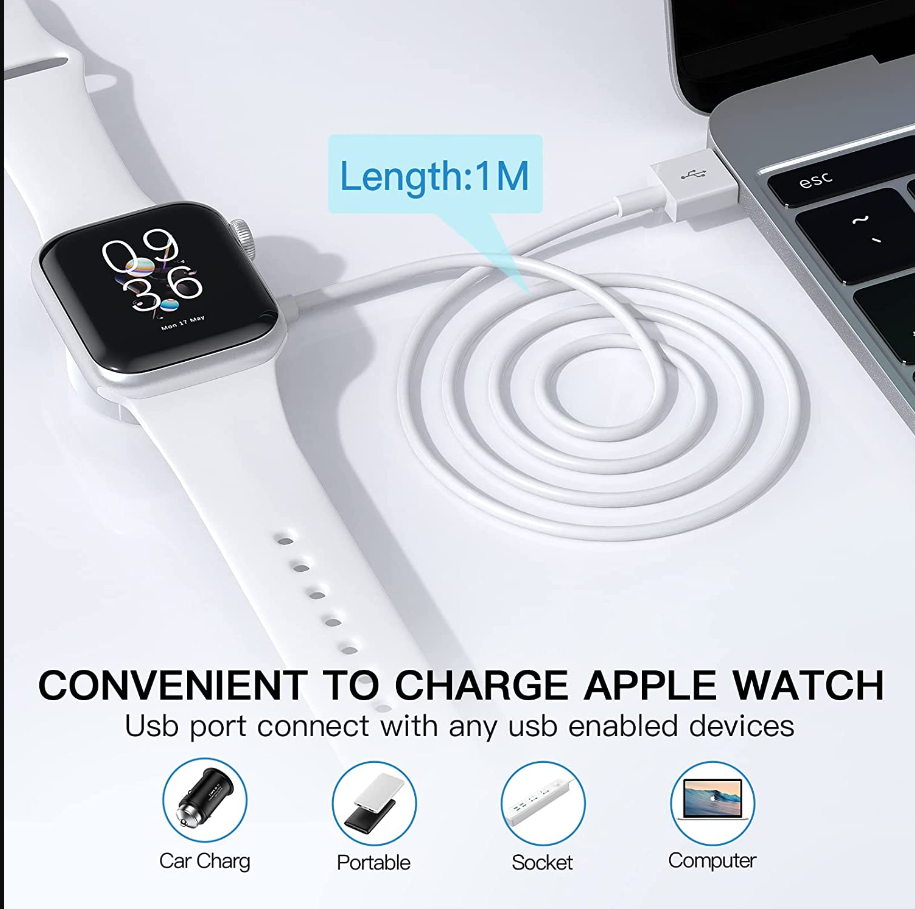 For Apple Watch 8 7 6 5 4 3 Magnetic 2 in 1 Charger Charging Cable