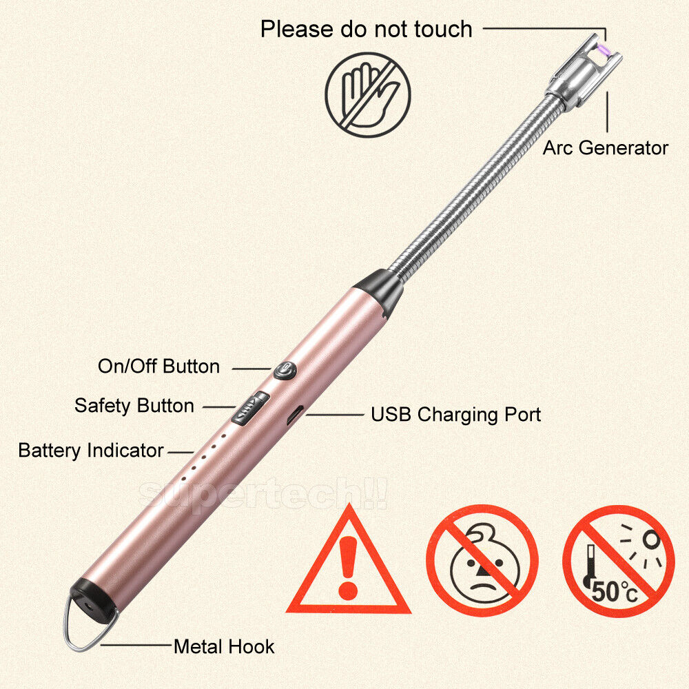 Plasma ARC Flameless USB Lighter BBQ Windproof Kitchen Candle Rechargeable
