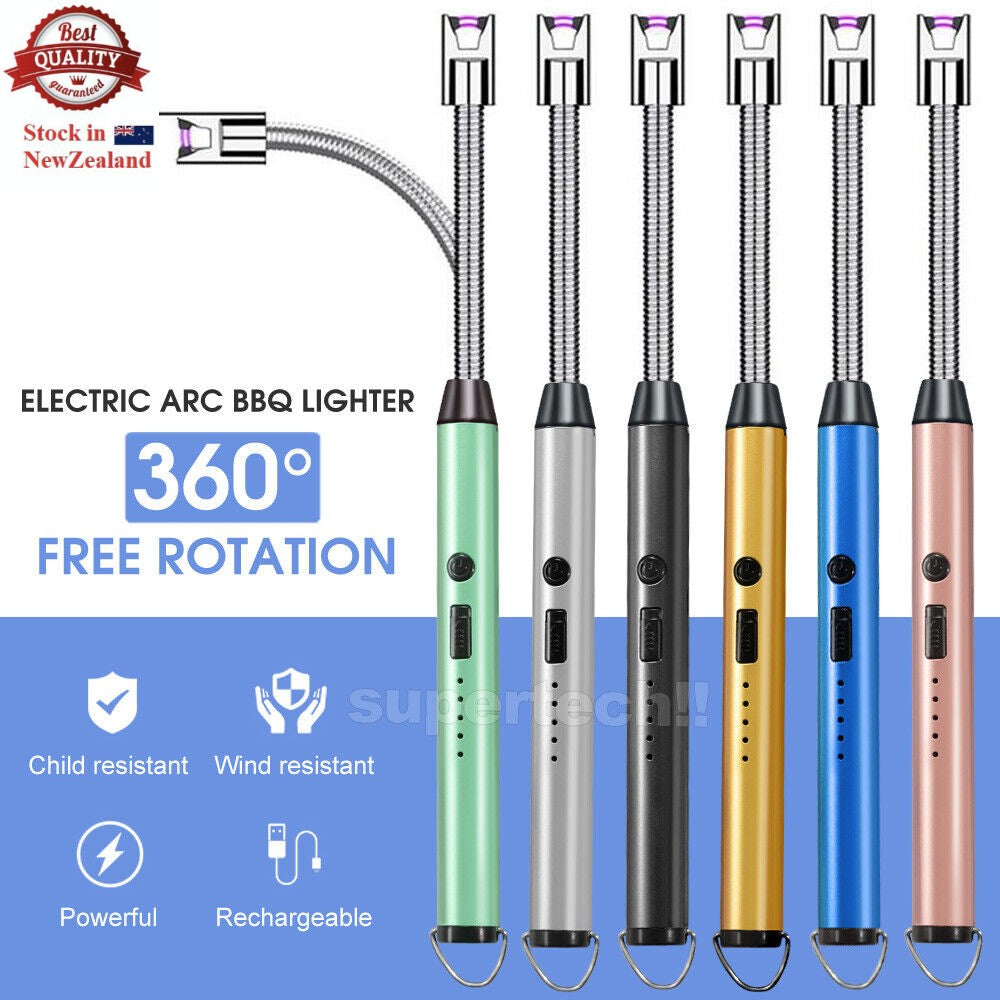 Plasma ARC Flameless USB Lighter BBQ Windproof Kitchen Candle Rechargeable