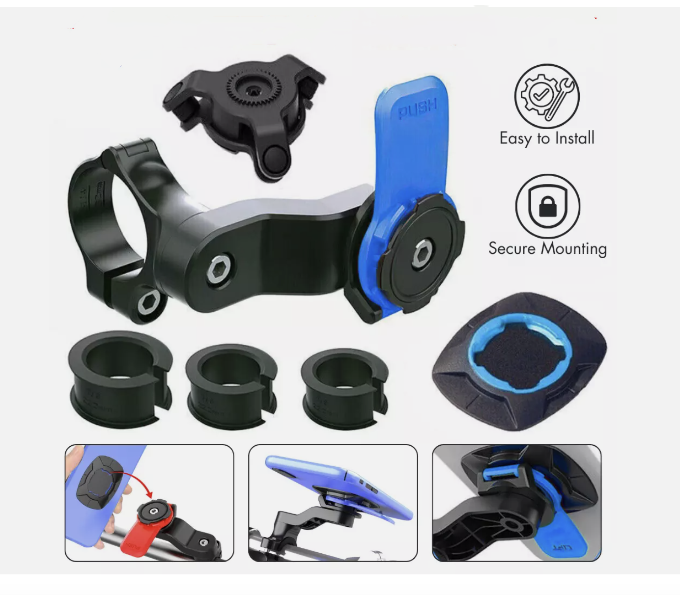 Bike Motorcycle For Quad Lock Phone Mount Holder Handlebar Mount