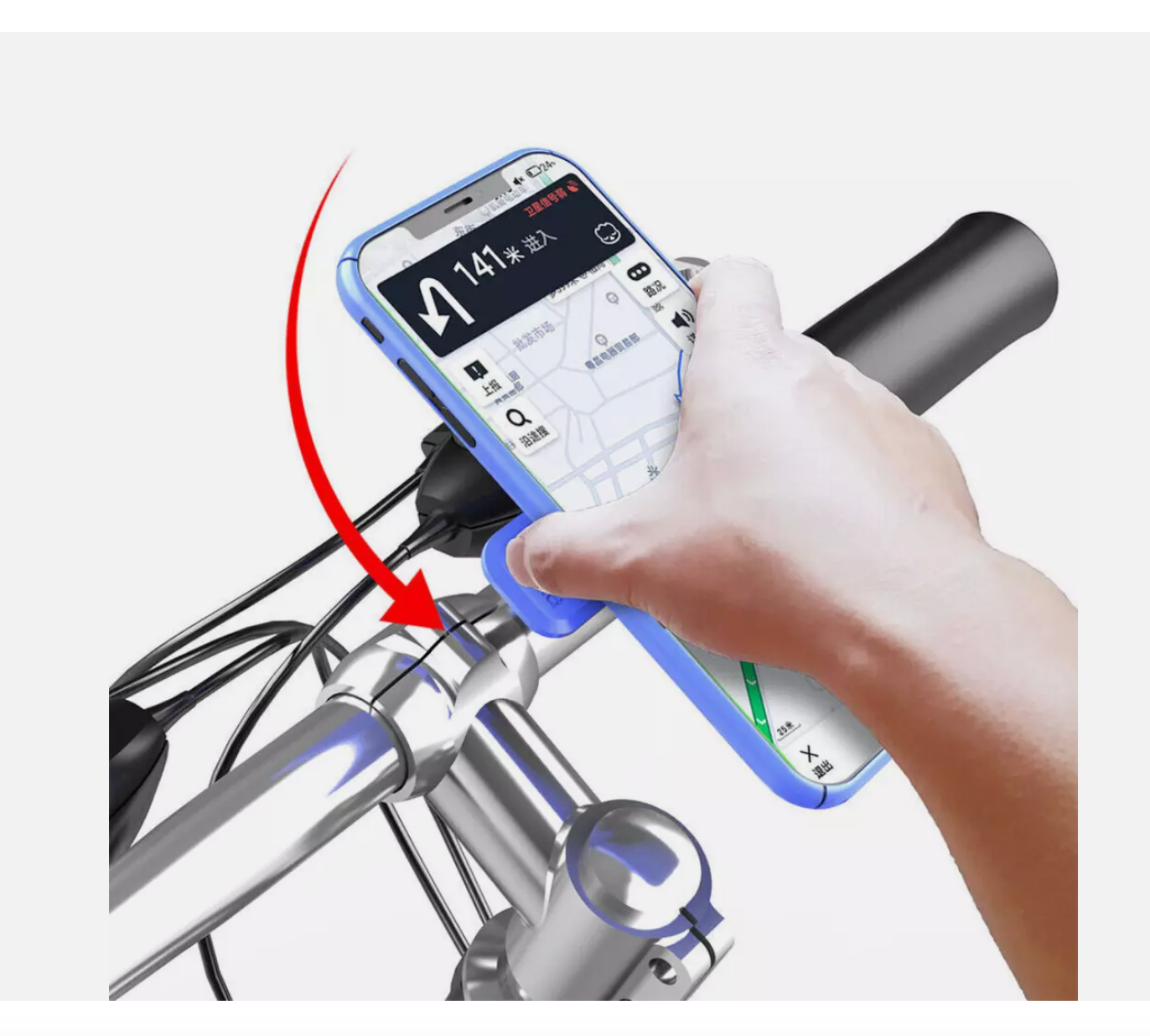 Bike Motorcycle For Quad Lock Phone Mount Holder Handlebar Mount