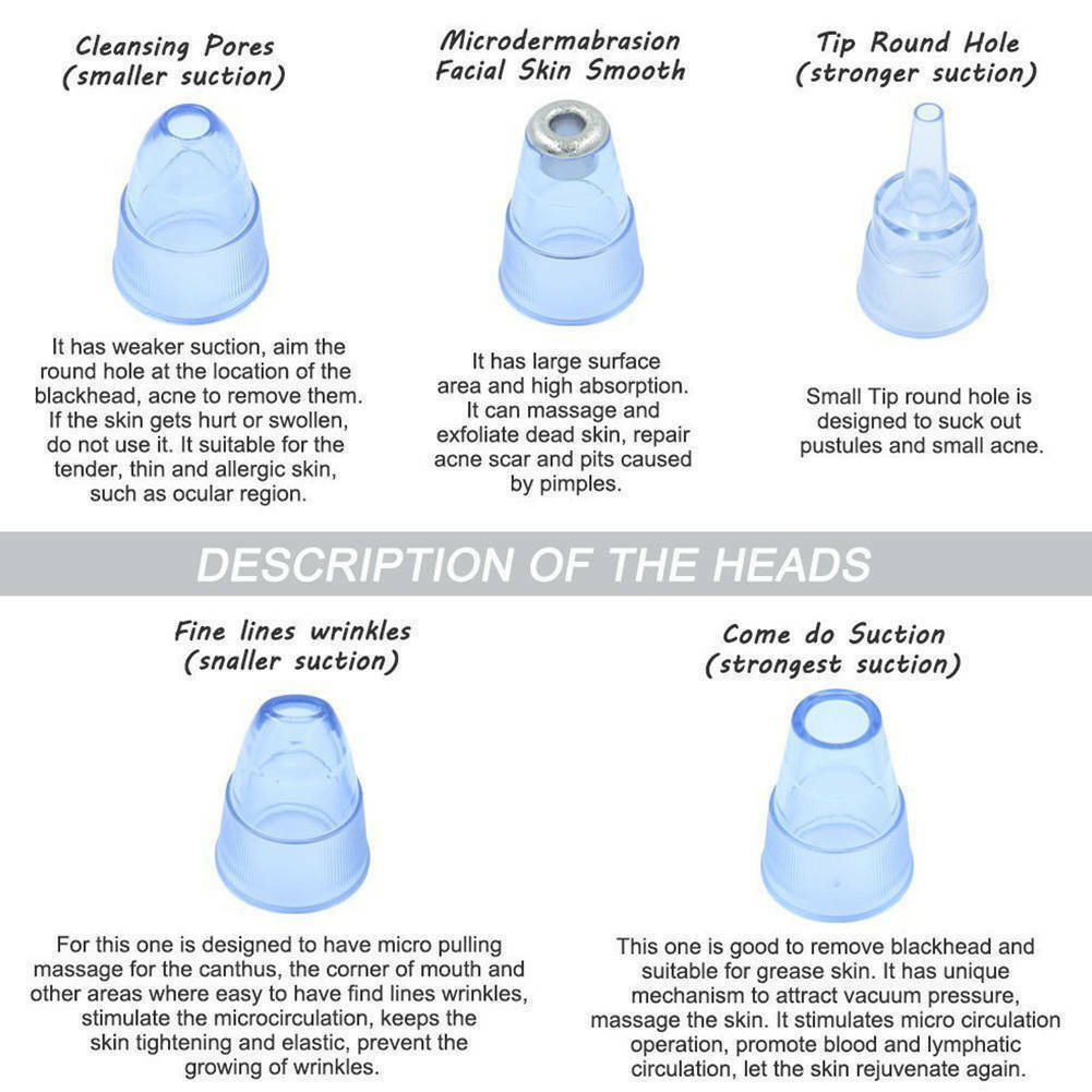 Electric Facial Skin Care Pore Blackhead Remover Cleaner Vacuum Acne Cleanser