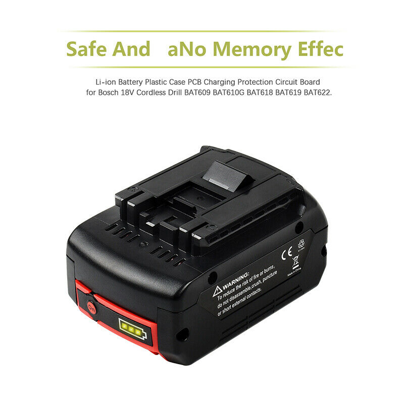Battery For Bosch 18V 6.0AH BAT609 BAT618 17618 25618-01 Lithium Fuel Guage