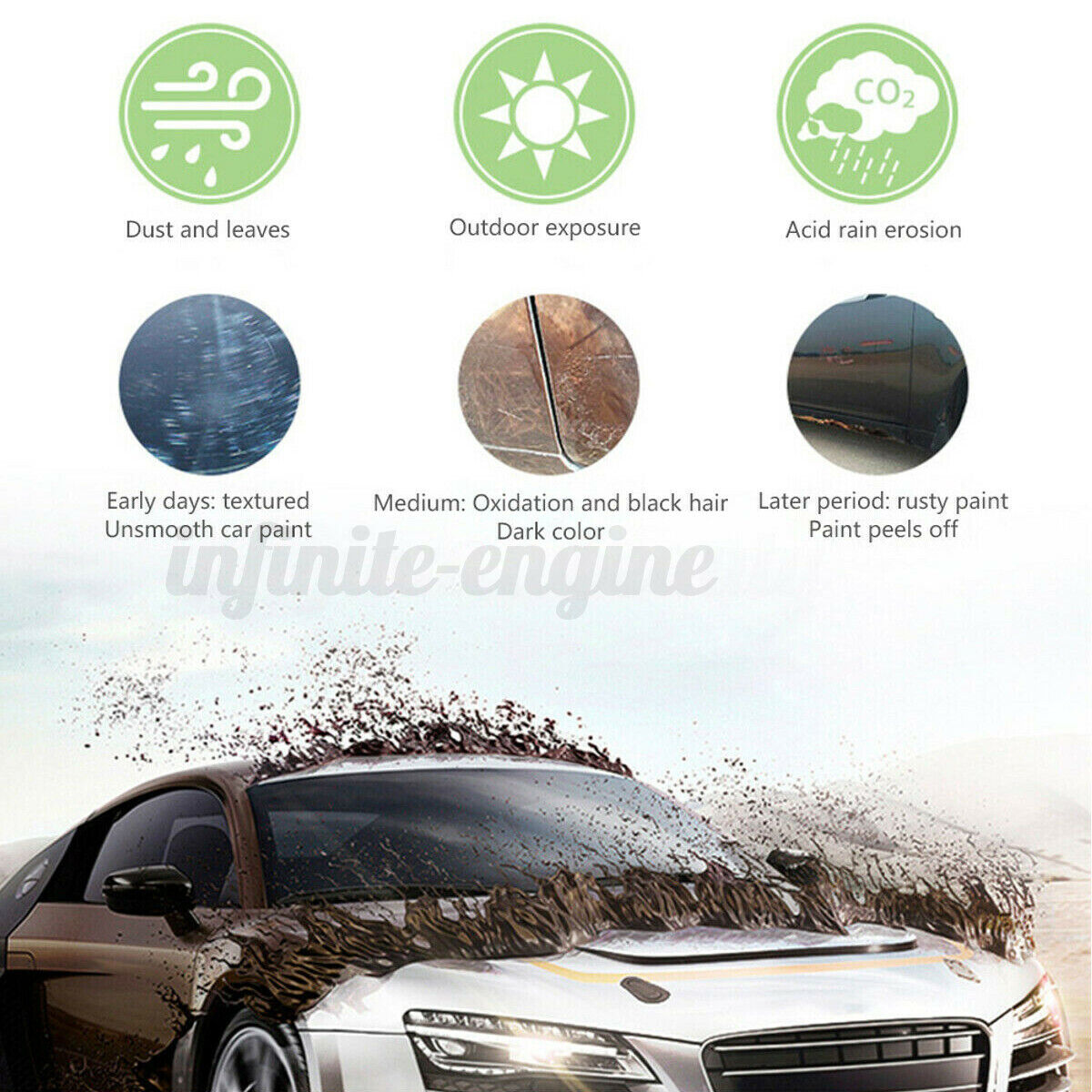 500ML Shine Armor Ceramic Spray Car Polish Spray Top Coat Quick Coating
