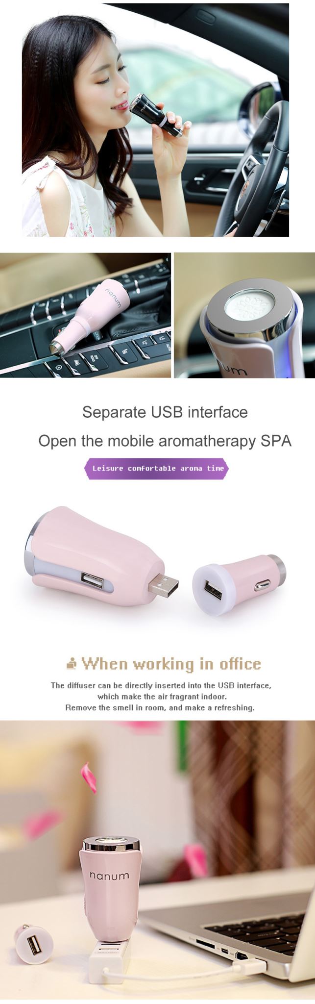 SALE:Car Air Freshener Mini USB Aromatherapy Car Humidifier USB Essential Oil