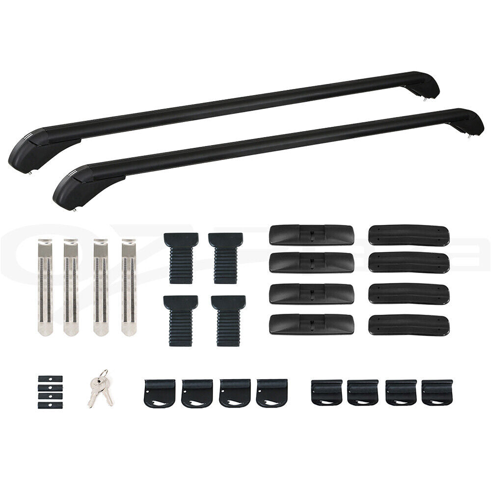 Universal Car Roof Rack Cross Bars 90cm Aluminium Adjustable Lockable 45kg