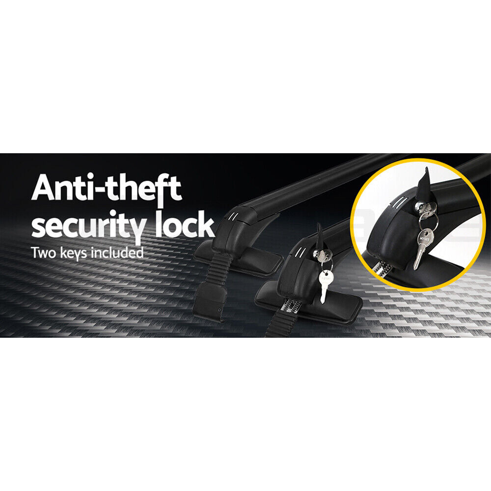 Universal Car Roof Rack Cross Bars 90cm Aluminium Adjustable Lockable 45kg
